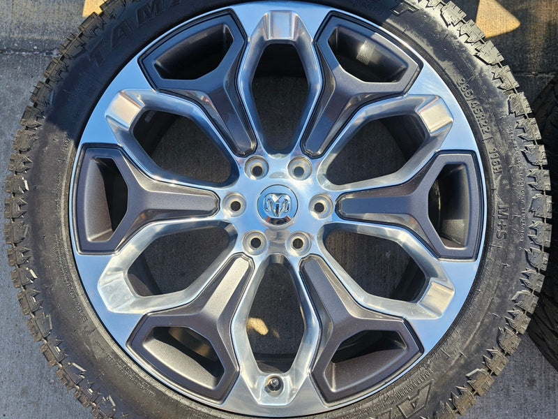 22" Dodge Ram 1500 OEM LIMITED Laramie wheels rims 2685 GRAY 2022 2023 2024 2025 Texas Truck Tire