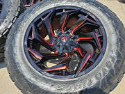 22x10 FUEL D775 Reaction Chevy Dodge Ram 2500 3500 wheels rims 37" 8x165 8x6.5 Texas Truck Tire