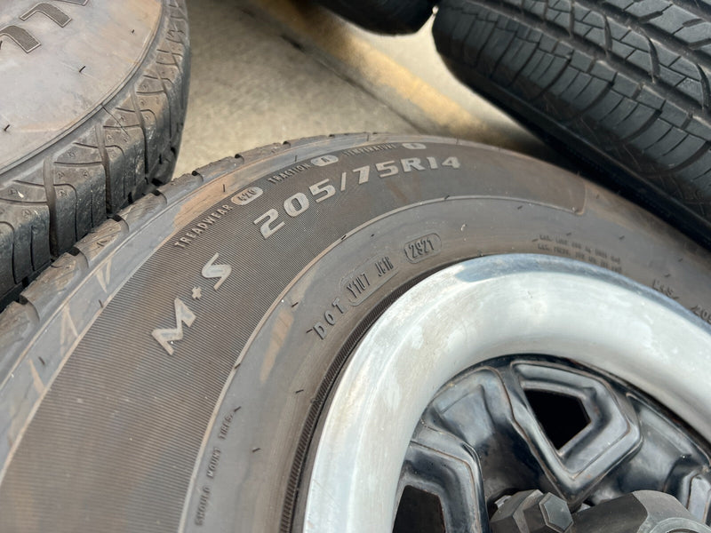 14" Chevy C1500 Blazer Old School Chevy wheels rims GMC tires 5x120 5x4.75 Texas Truck Tire