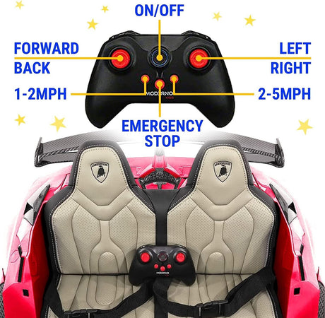 Lamborghini Aventador Kids Car - Two Seater Ride-On Vehicle with Remote Control