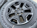 17" Jeep Wrangler Gladiator OEM wheels rims 9118 black tires NEW Texas Truck Tire