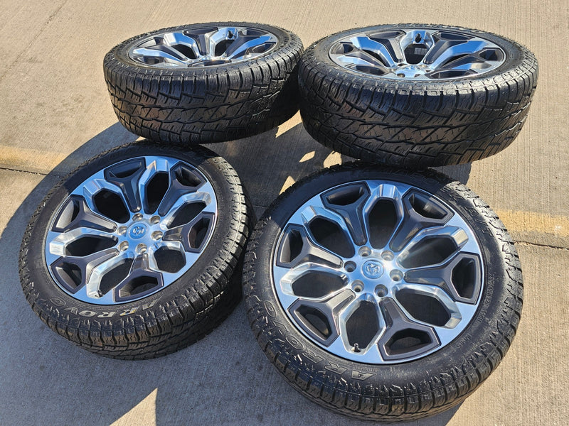22" Dodge Ram 1500 OEM LIMITED Laramie wheels rims 2685 GRAY 2022 2023 2024 2025 Texas Truck Tire