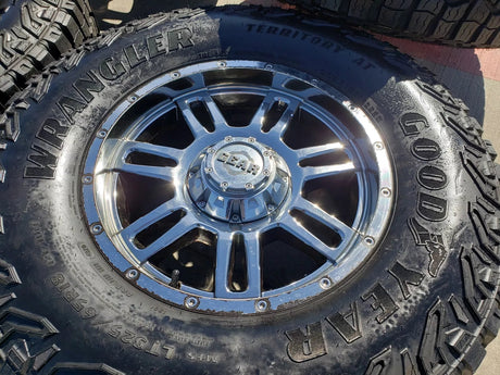 18x9 GEAR 737 wheels rims tires Ford F-150 Chevy RAM 1500 Tacoma 6x139 6x135 Texas Truck Tire