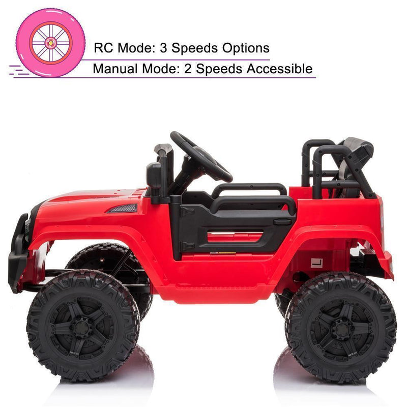 12V Kids Ride On Car Truck with Music, 3 Speeds, and Remote Control - Perfect Gift for Boys and Girls