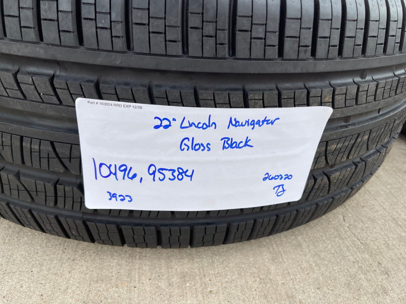 22" Lincoln Navigator OEM rims wheels Black Label 95384 10496 tires PIRELLI NEW Texas Truck Tire