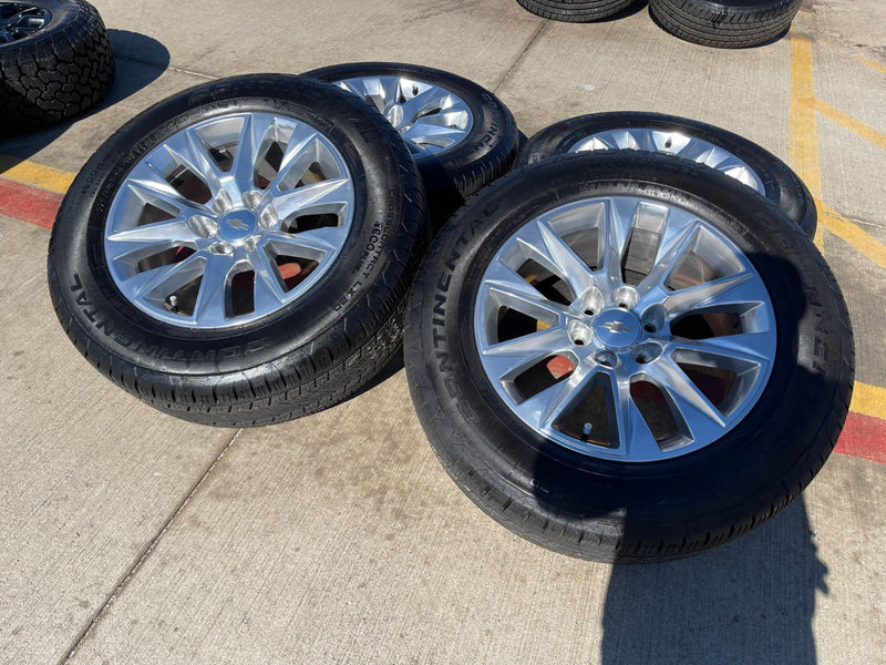 20" Chevy Tahoe Silverado LTZ 5920 OEM wheels rims Yukon 2025 2026 CONTINENTAL Texas Truck Tire