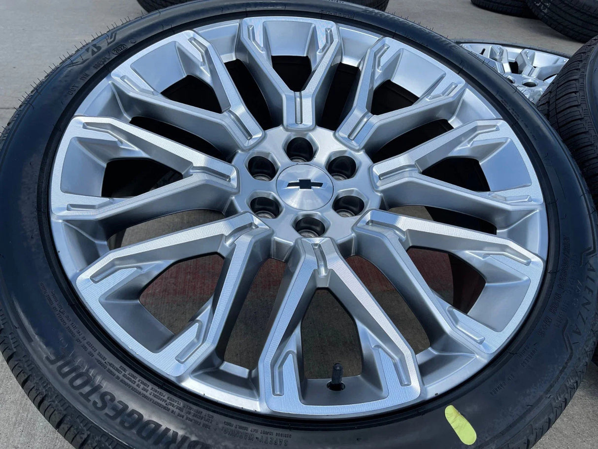 24" Chevy Tahoe LTZ GMC Yukon Sierra Denali OEM wheels rims tires 2025 2026 NEW Texas Truck Tire