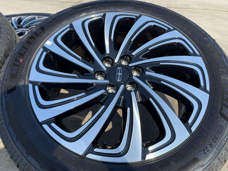 22" Lincoln Navigator OEM 10666 rims wheels BLACK LABEL 2025 2026 MICHELIN NEW Texas Truck Tire