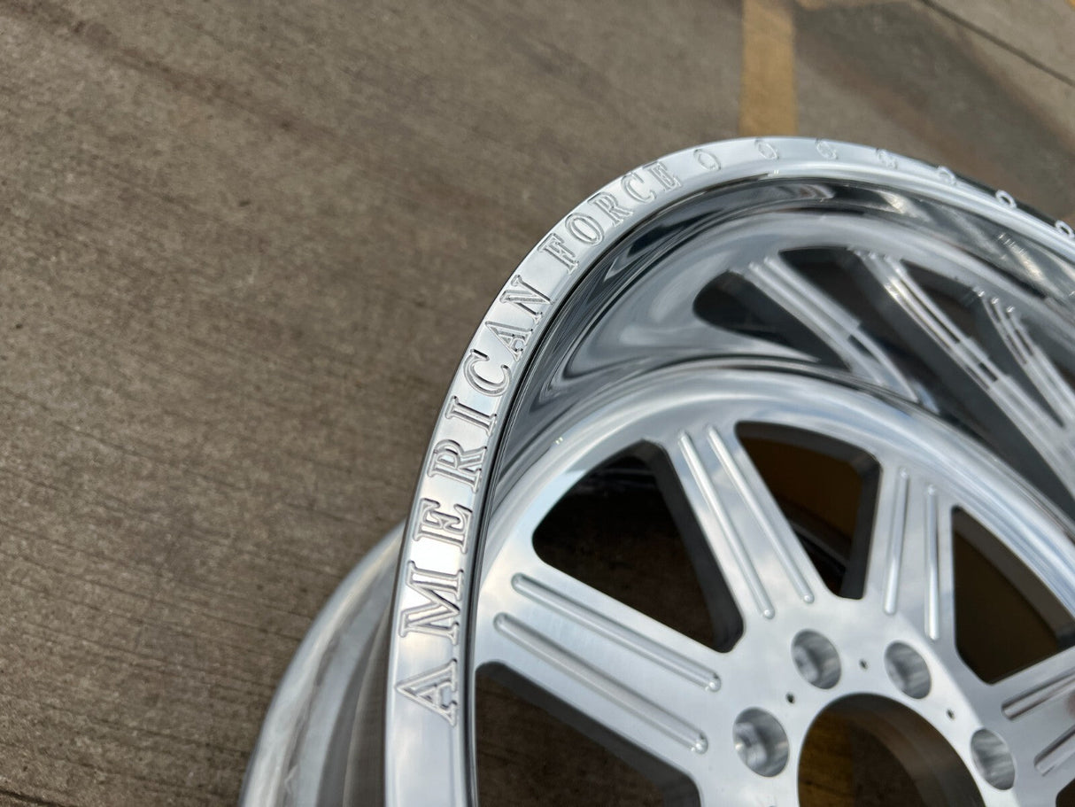 22x12 American Force G55 Tempo SS Polished Ram 2500 3500 wheel rim 8x165 NEW Texas Truck Tire