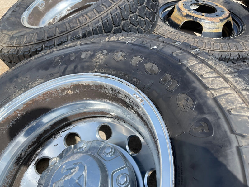 17" Dodge Ram 3500 Dually Laramie 8x200 wheels rims 2701 2702 OEM FIRESTONE Texas Truck Tire