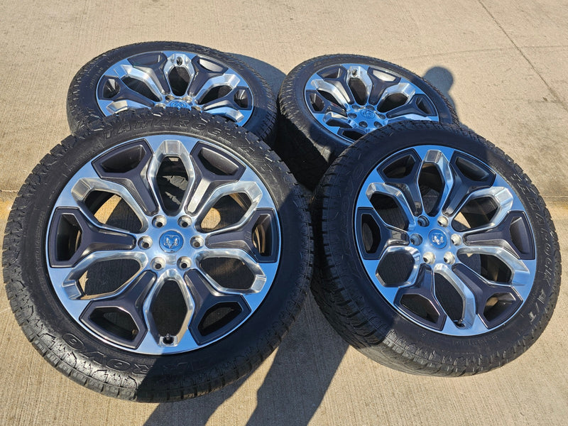 22" Dodge Ram 1500 OEM LIMITED Laramie wheels rims 2685 GRAY 2022 2023 2024 2025 Texas Truck Tire