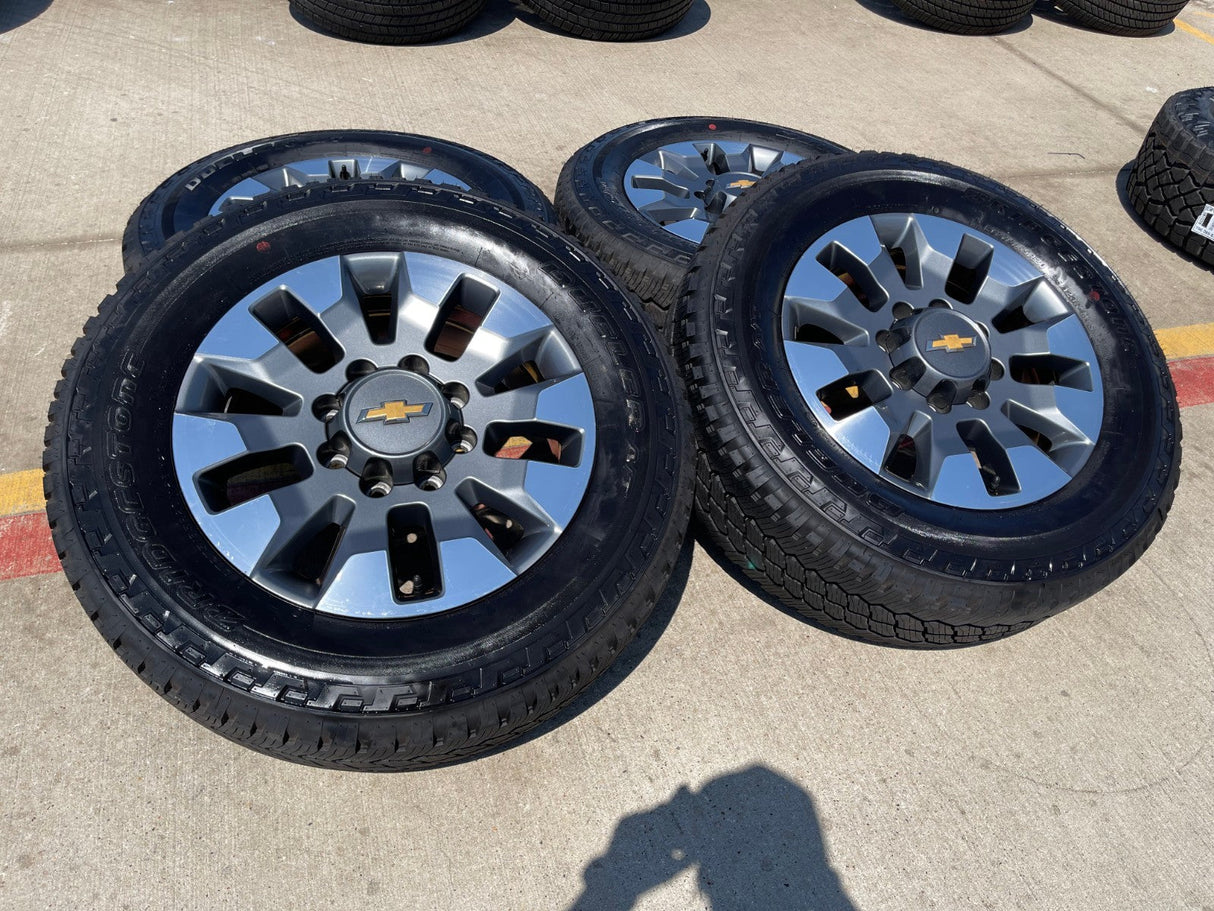 20" Chevy Silverado 2500 3500 OEM 5960 5947 GMC Sierra wheels rims tires NEW Texas Truck Tire