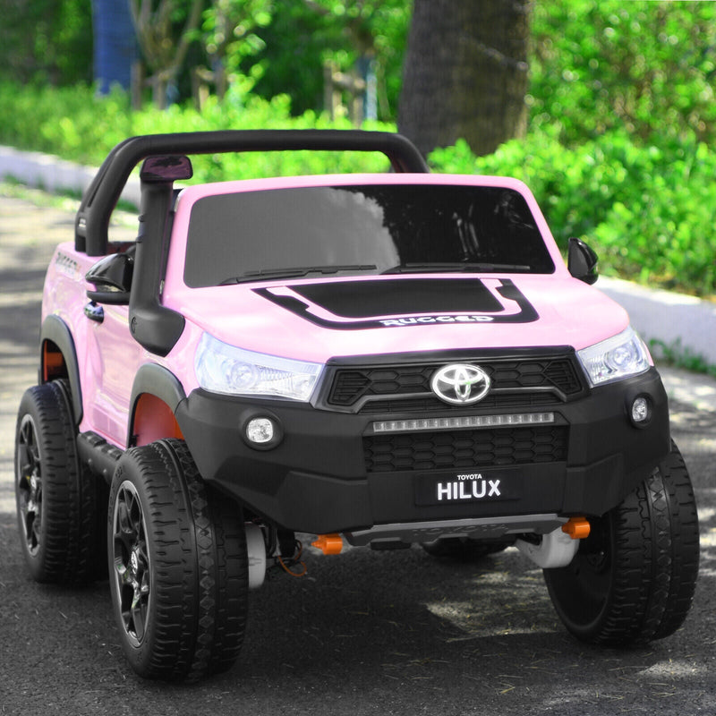 2-Seater Toyota Hilux Ride On Truck Car with Remote Control - Pink