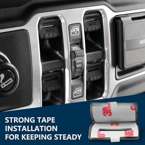 Black Window Button Cover for 2018-2025 Jeep Wrangler JL Unlimited Sahara