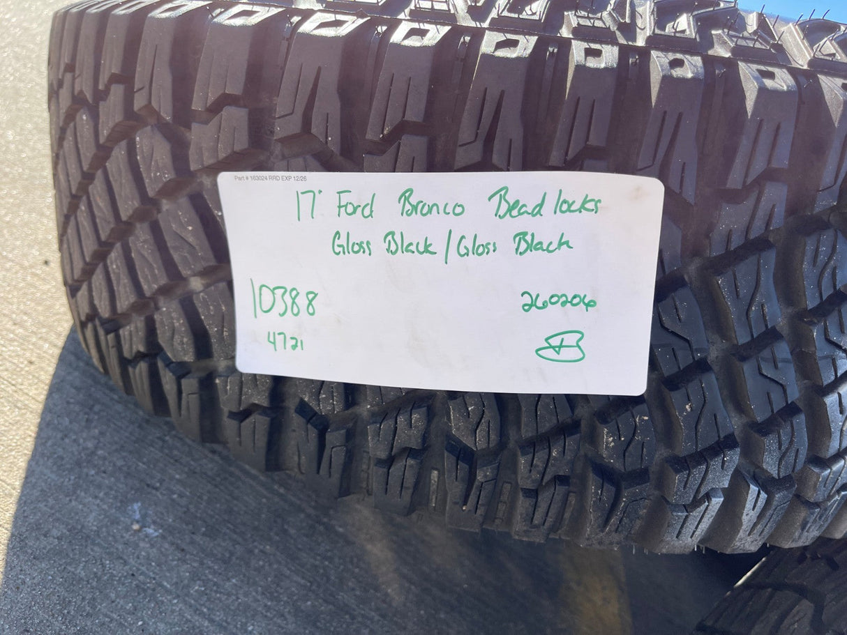 17" Ford Bronco SASQUATCH wheels rims BEADLOCK 10388 Ranger GOODYEAR M/T Texas Truck Tire