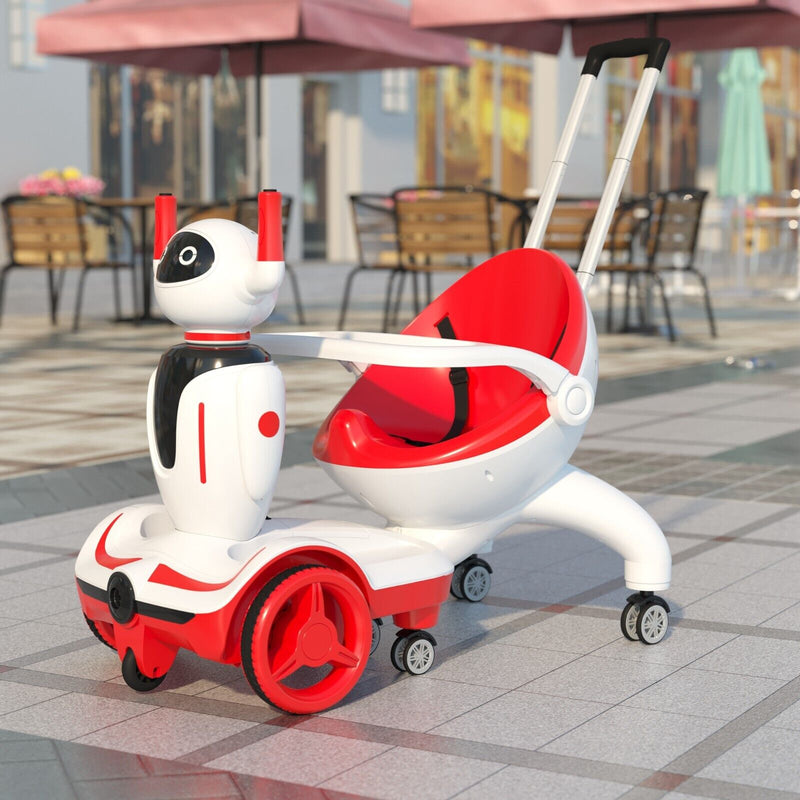 TOBBI 3-in-1 Electric Ride On Car for Toddlers - Remote Control Robot Buggy Toy Gift for Kids