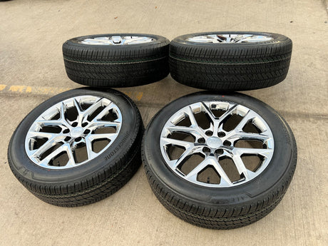 22" GMC Yukon Sierra DENALI OEM 14078 wheels rims CHROME 2023 2024 2025 2026 NEW Texas Truck Tire