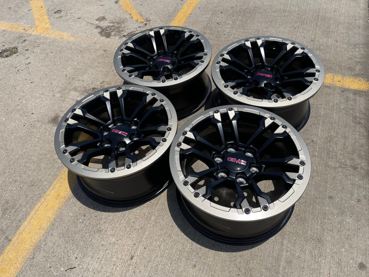 18" GMC Sierra Chevy Silverado OEM Beadlock wheels rims Canyon Colorado NEW Texas Truck Tire
