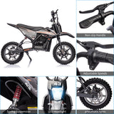 Electric Dirt Bike for Kids with LED Lamp and Brushed Motor - 36V Ride On Motorcycle