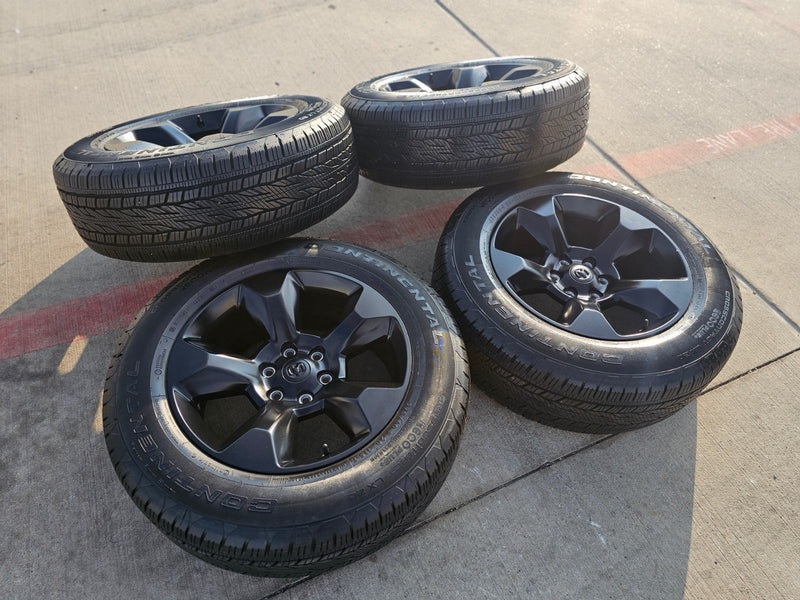 20" Ram 1500 OEM LIMITED Laramie wheels rims black 2675 2722 CONTINENTAL Texas Truck Tire