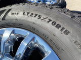 18" Ford F-250 F-350 OEM rims wheels 10290 chrome tires GOODYEAR WORKHORSE A/T Texas Truck Tire