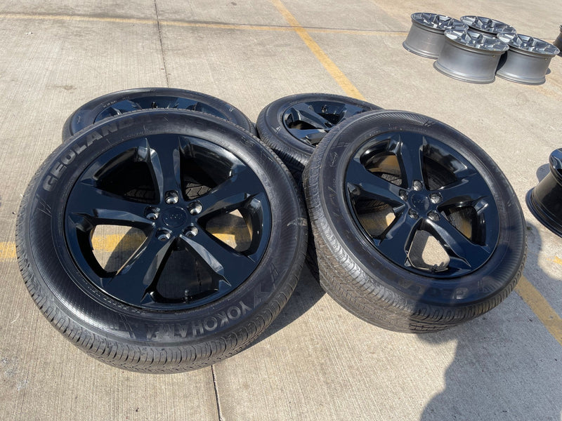 20" Jeep Grand Cherokee L OEM black wheels rims 9287 95199 tires Texas Truck Tire