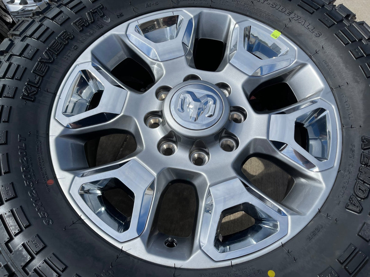 20" Dodge Ram 2500 3500 LARAMIE OEM 2562 CHROME wheels rims NEW 35" Texas Truck Tire