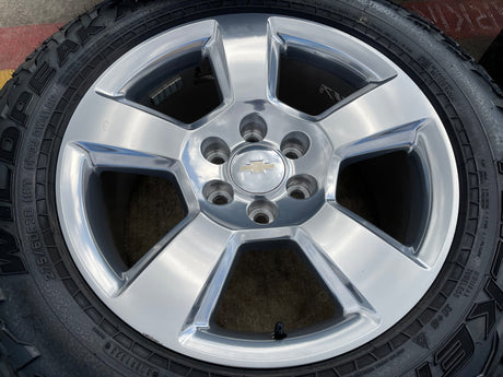 20" Chevy Silverado 1500 Tahoe Suburban OEM wheels rims 5652 tires FALKEN A/T3 Texas Truck Tire