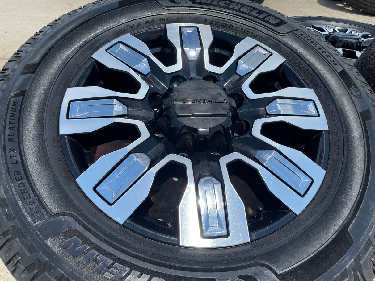 20" GMC Sierra 2500 3500 OEM wheels rims 5958 14138 tires MICHELIN DEFENDER Texas Truck Tire