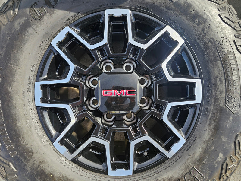 18" GMC Sierra AT4X Chevy Trail Boss 2500 OEM 14136 wheels rims GOODYEAR 35" Texas Truck Tire