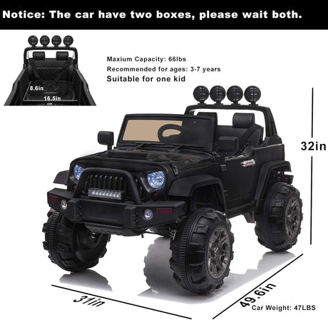12V Electric Ride-On Pickup Truck for Kids with 3 Speeds and Remote Control