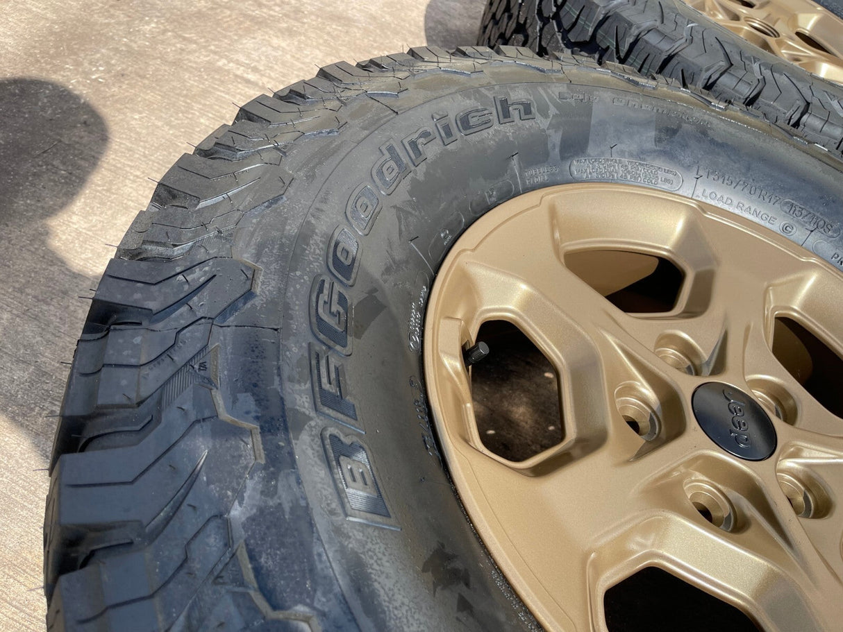 17" Jeep Gladiator RUBICON OEM wheels rims BRONZE Wrangler 9236 NEW 35" BFG Texas Truck Tire