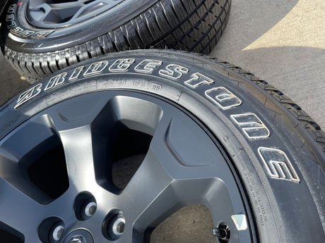 20" Dodge Ram 1500 OEM Laramie Black 2680 wheels rims tires 2024 2025 2026 NEW Texas Truck Tire
