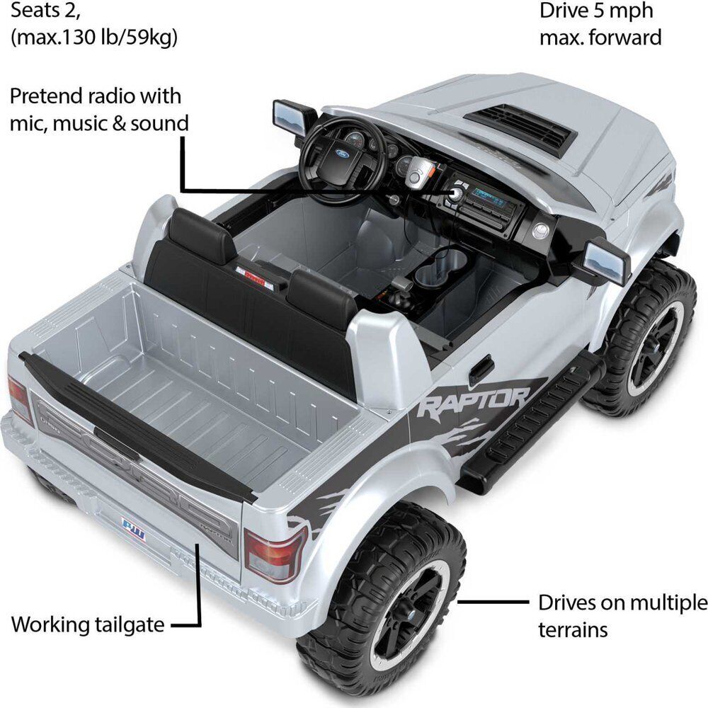 Ford F-150 Raptor Power Wheels - Outdoor Play Vehicle for Kids, Ages 3-7 - Extreme Raptor Style