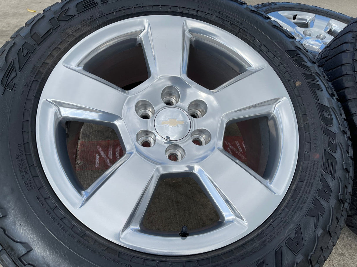 20" Chevy Silverado 1500 Tahoe Suburban OEM wheels rims 5652 tires FALKEN A/T3 Texas Truck Tire