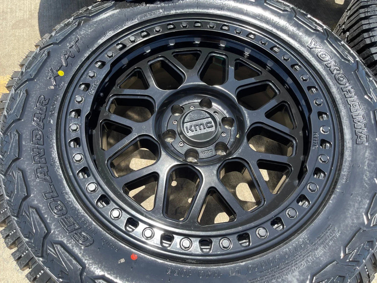 20x9 20" KMC KM549 Ford Expedition F-150 6x135 wheels rims tires 33" NEW Texas Truck Tire