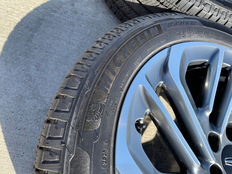 22" Lincoln Navigator OEM 94225 rims wheels BLACK LABEL 2025 2026 MICHELIN Texas Truck Tire