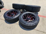 22x10 FUEL D775 Reaction Chevy Dodge Ram 2500 3500 wheels rims 37" 8x165 8x6.5 Texas Truck Tire