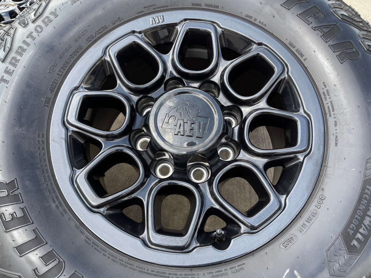 18" AEV Chevy BISON Trail Boss ZR2 2500 OEM wheels rims GMC Sierra GOODYEAR 35" Texas Truck Tire