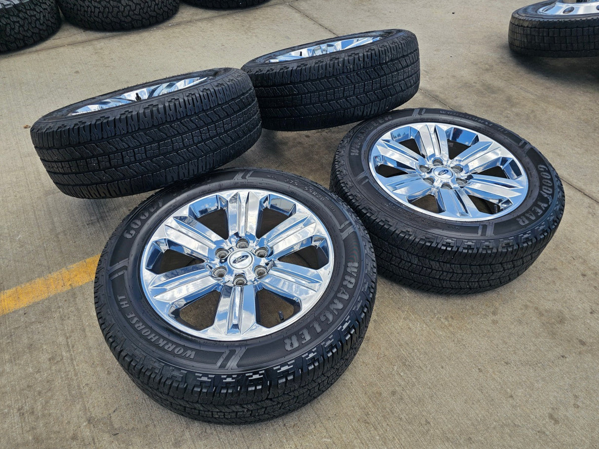 20" Ford F-150 Expedition OEM Lariat rims wheels 10171 CHROME NICE SET Texas Truck Tire