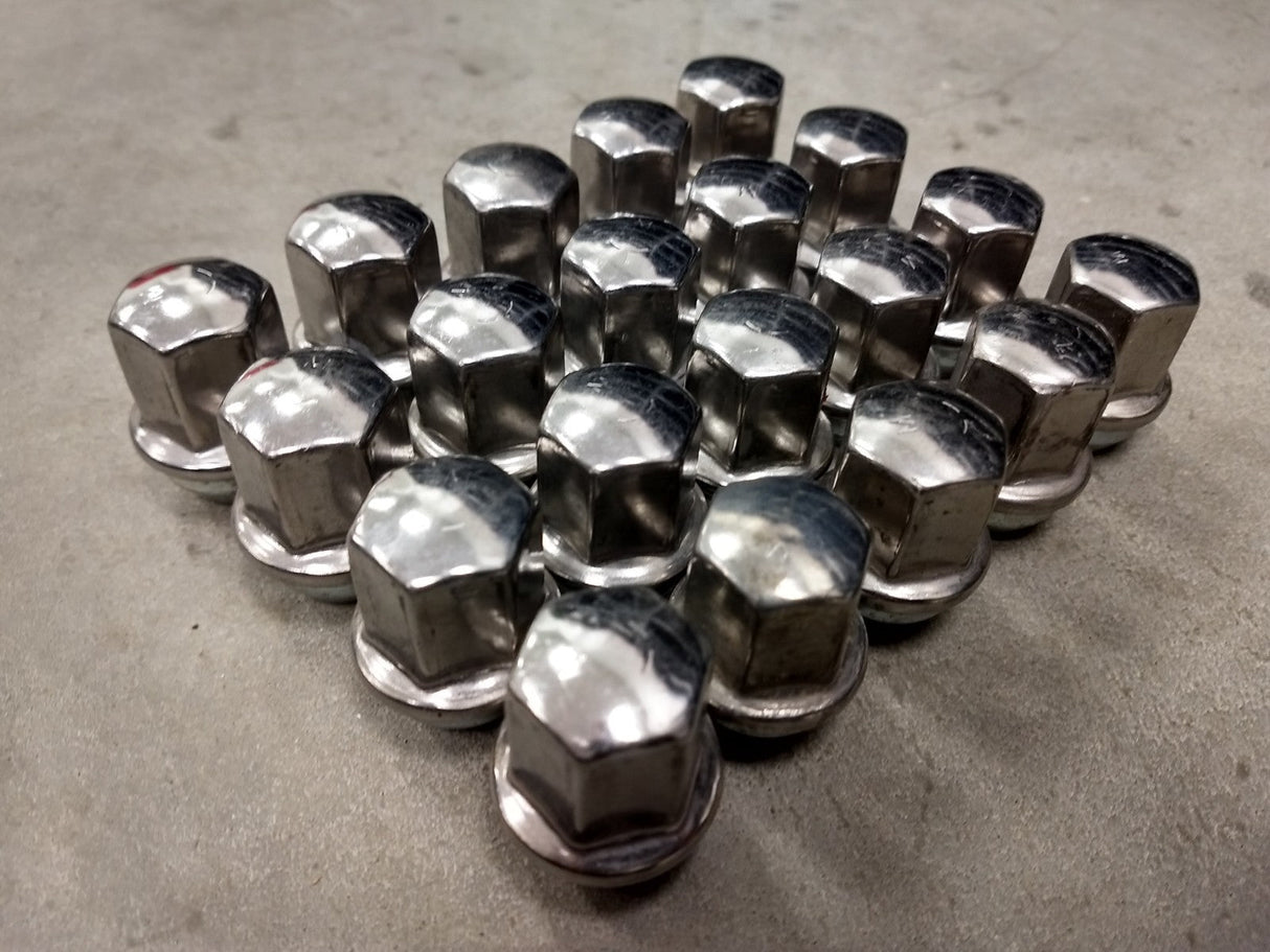(20) 14x1.5 OEM Dodge RAM 1500 Charger Challenger SRT lug nuts polished OE Texas Truck Tire
