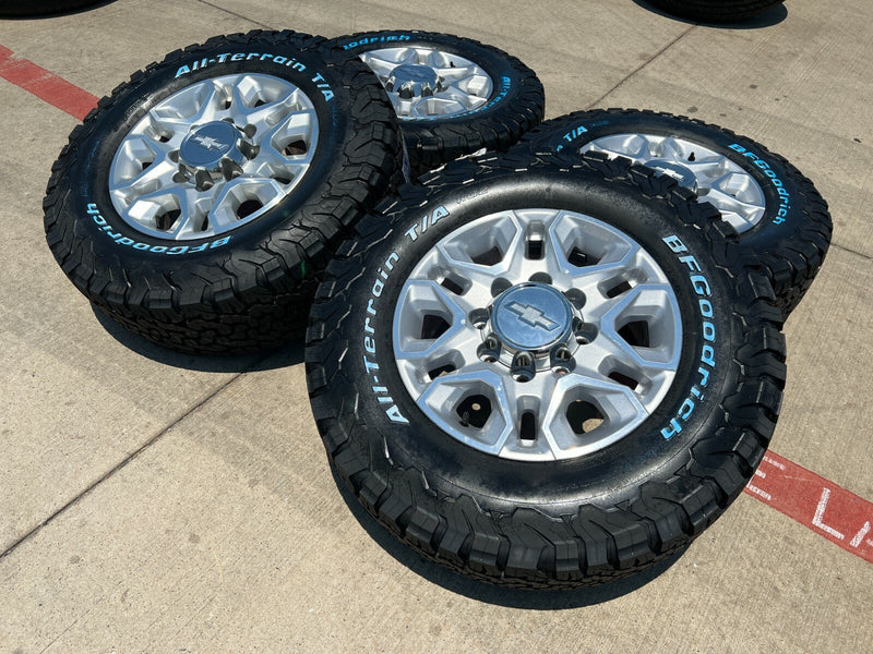 18" Chevy Silverado Trail Boss 2500 3500 OEM 5959 wheels rims NEW BFG KO3 A/T Texas Truck Tire