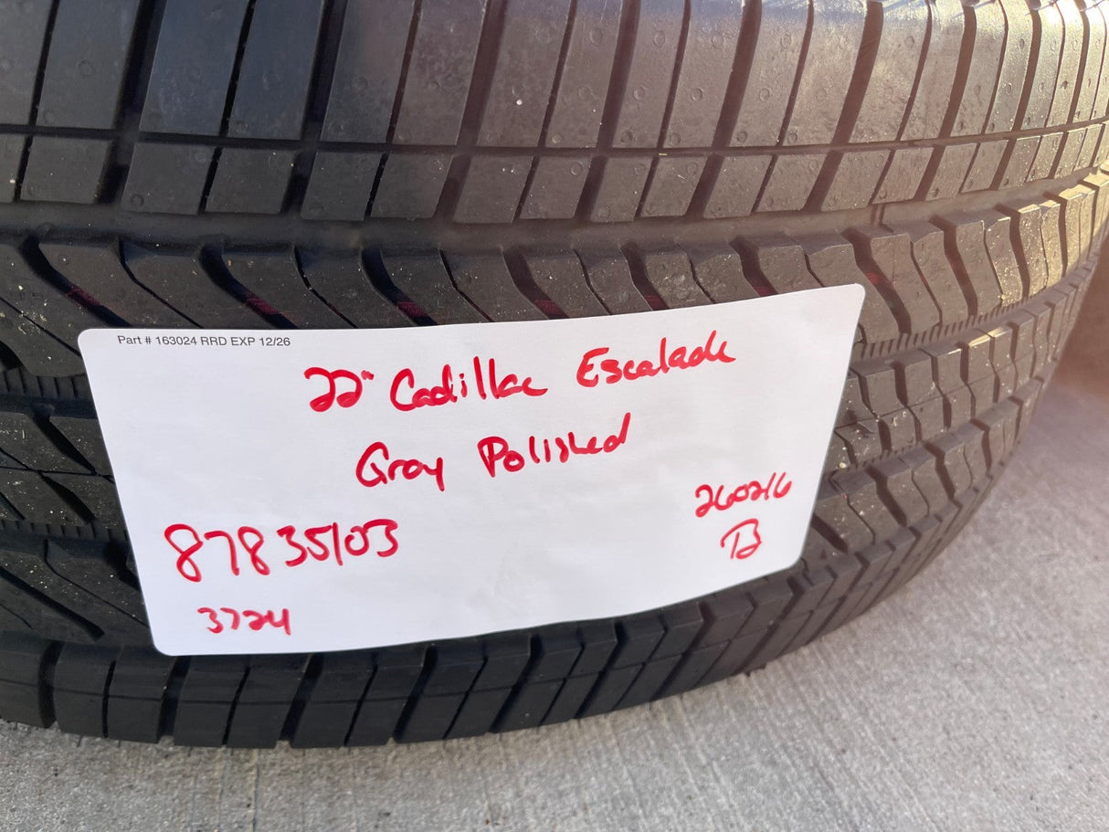 22" Cadillac Escalade Platinum OEM wheels rims tires 2024 2025 2026 FRESH NEW Texas Truck Tire