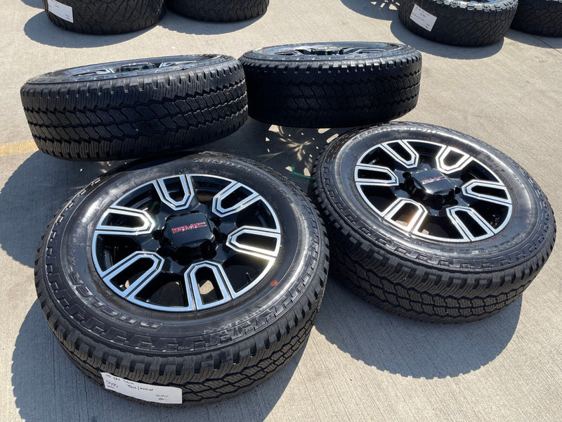20" GMC Sierra AT4 2500 3500 OEM wheels rims 5950 Silverado BRIDGESTONE A/T Texas Truck Tire