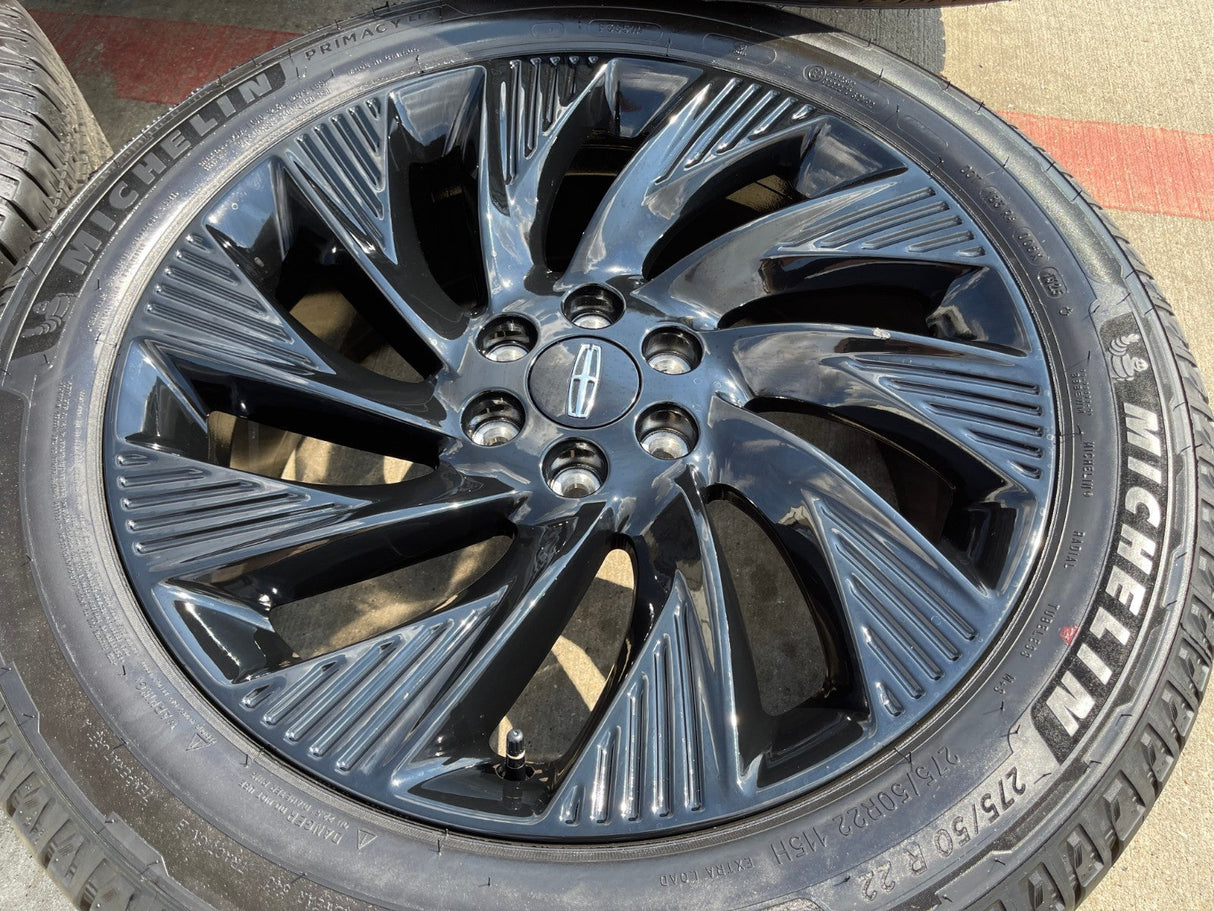 22" Lincoln Navigator OEM 10665 rims wheels BLACK LABEL 2025 2026 MICHELIN NEW Texas Truck Tire