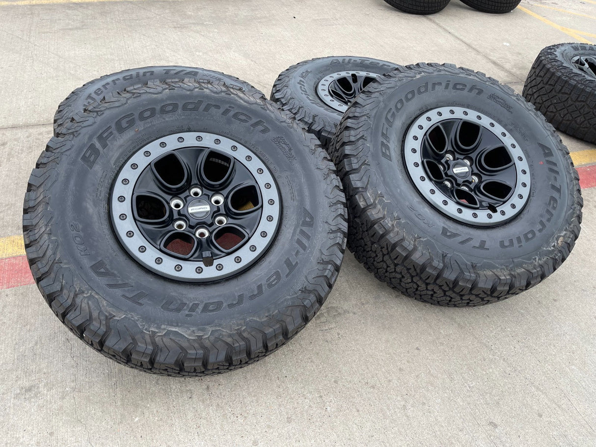 17" Ford F-150 Raptor OEM BEADLOCK rims wheels 10459 95210 BFG KO2 37" tires NEW Texas Truck Tire