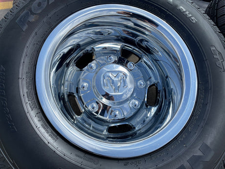 17" Dodge Ram 3500 Dually 8x200 wheels rims 2703 2704 OEM 2024 2025 2026 Texas Truck Tire