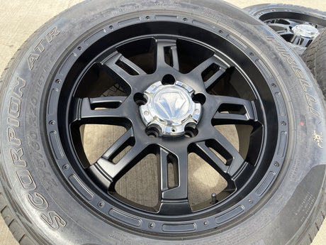 20" Toyota Tundra Sequoia T FORCE TSS TRD OEM black wheels rims 5x150 PIRELLI Texas Truck Tire