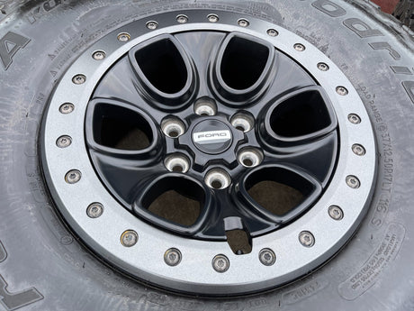 17" Ford F-150 Raptor OEM BEADLOCK rims wheels 10459 95210 BFG KO2 37" tires NEW Texas Truck Tire
