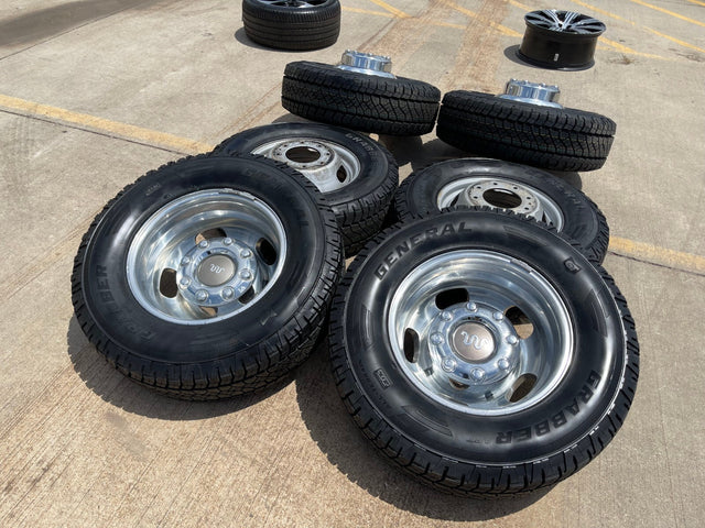 17" Ford F-350 Dually OEM 10477 10478 rims wheels 2024 2025 2026 GENERAL A/T NEW Texas Truck Tire